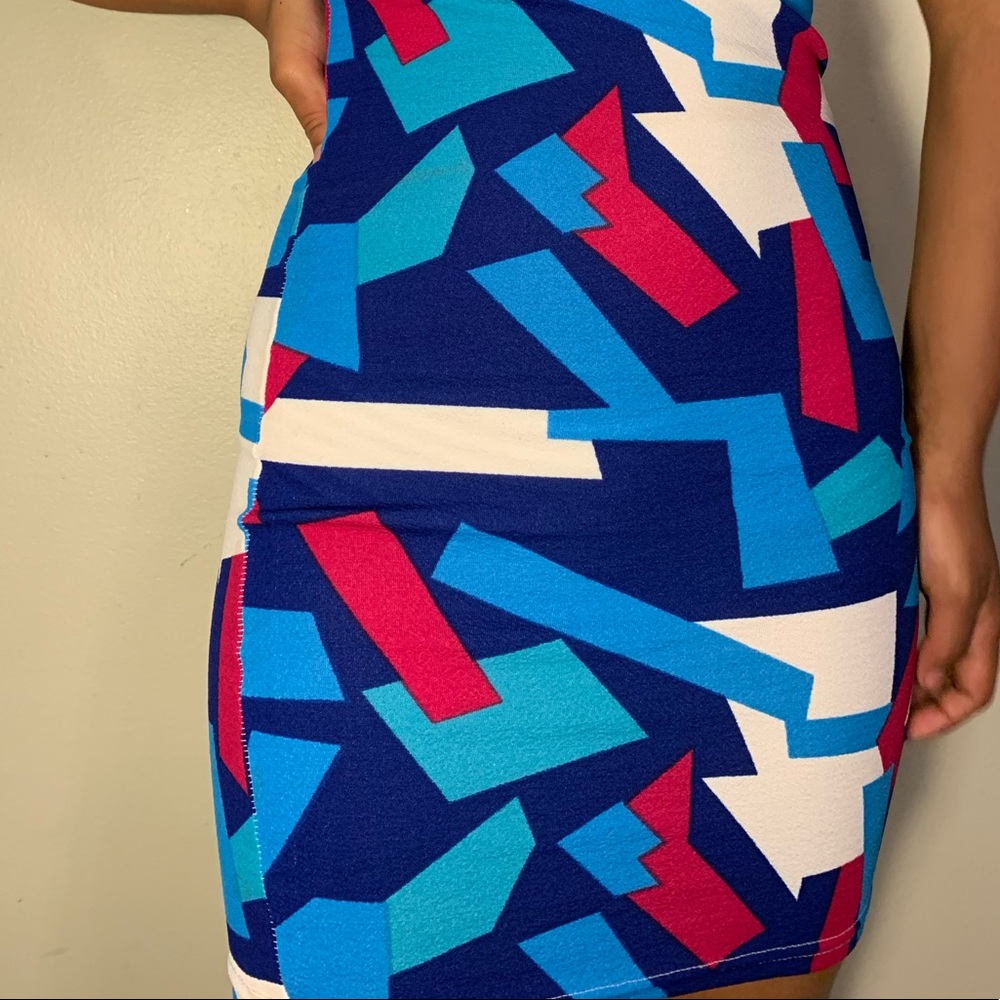 Skintight festive patterned mini dress